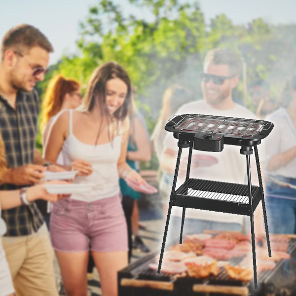 BBQ Elektromos grillsütő, állvánnyal