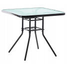 GardenLine kerti bútor szett - Asztal + 4 db összecsukható szék + Szögletes napernyő - Fekete