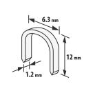 Tűzőkapocs - 1,2 x 6,3 x 12 mm - 1000 db