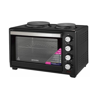 Brock TO 4802 BK Elektromos mini sütő, beépített főzőlappal, 48 l - 2000 W